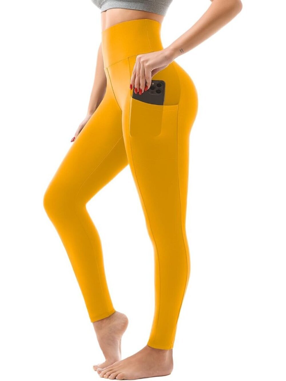 🆕Women's Dark Yellow Full Length Buttery Soft Stretchy High Waisted Leggings